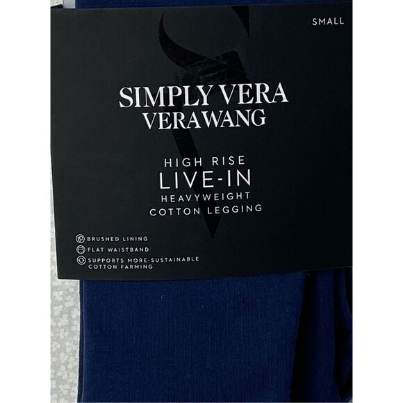 SIMPLY VERA VERA WANG XSmall Navy Cozy Heavyweight Leggings - Picture 3 of 6